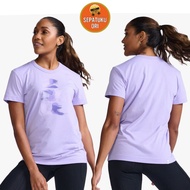 WOMEN'S SPORTS T-SHIRT 2XU TEE SHIRT FORM - FEMME LAVENDER/WHITE NEW ORI WR6992A-LAV/WHT-L