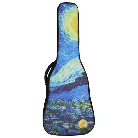 Guitar Case Bag 36 40 41 Inches Van Gogh Starry Night Interactive Animation Backpack Thicken Carry G