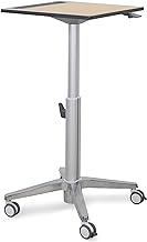 Ergotron – Mobile Standing Desk, Adjustable Height Small Rolling Laptop Computer Sit Stand Desk with Wheels for Classroom, Office, Medical or Home Use – Adjusts from 29 to 45 Inches – Maple