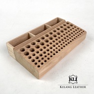 98-hole Solid Wood Leather Tool Rack Organiser Hand Tool Holder Knife Slot Leather Craft Handmade Di
