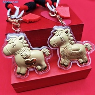 DARNELL Gold Pony Keychain Accessories, Year of Horse Creative Golden Horse Accessories, Cartoon Car