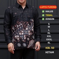 Batik Pria Lengan Panjang Lapis Furing Kemeja Batik Standar & Jumbo Burgundy Batik Ambari KBL 48