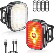 Bike Lights Set with Wide-Angle Reflectors, 8+6 Modes & Ultra-Light Bicycle Lights, IP65 Waterproof