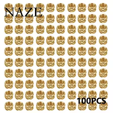 NAZE 100pcs M3 3x5x4 Thread Knurled Brass Threaded Heat Set Heat Resistant Insert Embedment Nut for 