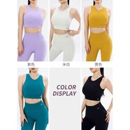 Women's sports aerobic yoga gym set includes bra with padding and high-quality iron tag pants made o