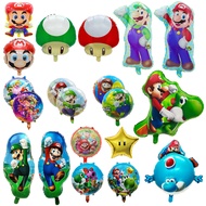 [24hFast Delivery]Super Mary Cartoon Aluminum Balloon Mario Children's Birthday Party Site Layout Balloon Birthday Layout Party Arrangement Birthday Balloon Party Balloon