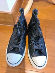 Converse x john varvatos聯名皮革鉚釘高筒球鞋~24.5號