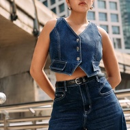 Merge Official - M Denim Vest 2 Colors (พร้อมส่ง)