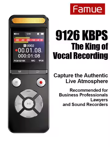 32GB Famue King of Voice Recorder 9126KBPS Ultra Bitrate Pro Recorder with Monitoring External Mic 1