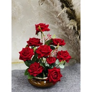 Ready stock roses siap pasu bunga siap gubah bunga hiasan rumah bunga rose velvet bunga meja bunga c