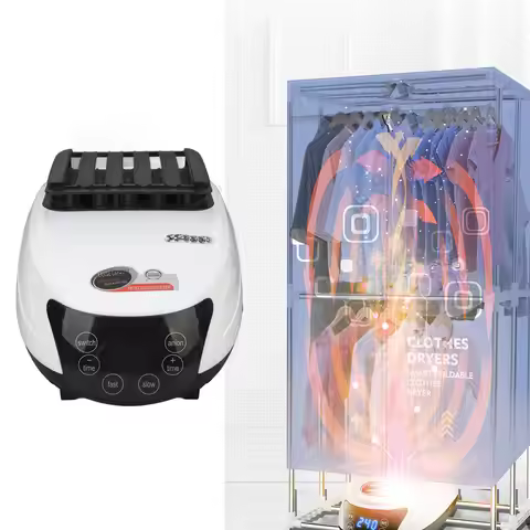 Clothes Dryer White Clothes Dryer Machine Six Buttons Host US 110V Timing Silent with Remote Control