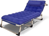 Folding Lounge Chair Foldable Widening Camping Bed With Mattress Pillow Metal Structure 1200D Oxford Cloth Load Up To 200 Kg 195X68CM hopeful