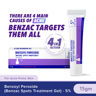 Benzac Benzoyl Peroxide Spots Treatment Gel 5% 15gm [Anti-Acne / Pimple Gel Cream]