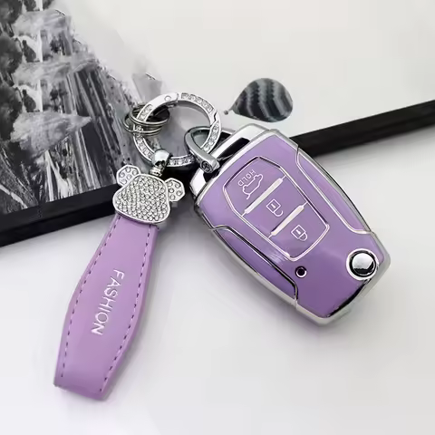 TPU Shell Fob Protector Holder Bag Car Folding Key Case Cover For SsangYong Kyron 2 Sanka Actyon Kor