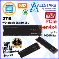 WD Black SN850 2TB Gen4x4 NVME M.2 SSD (WDS200T1X0E) / non-heatsink Warranty 5years with Local Distr