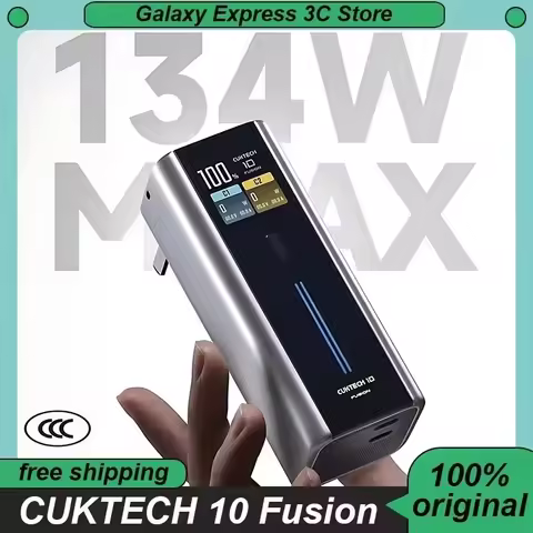 CUKTECH 10 Fusion 2-in-1 GaN Power Bank Multi-port 134W MAX Fast Charge 9000mAh PowerBank TFT Screen