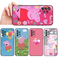 Soft black phone case for Samsung Galaxy A52 A52S A23 5G A13 4G A33 A53 A72 A73 A32 SX40 Peppa Pig c