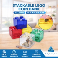 Stackable LEGO Coin Bank - Durable Storage for Coins, Easy to Use, Fun & Interactive Design for Kids