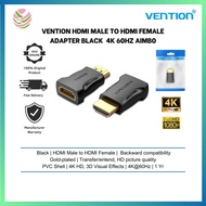 VENTION HDMI MALE TO HDMI FEMALE ADAPTER BLACK  4K 60HZ AIMB0