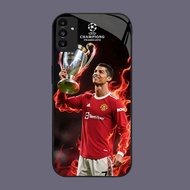 DK-85 FC Ronaldo inverted HOOK Casing GLASS soft frame black Samsung A34 A24 A05S S21 M15 A25 A35 FE