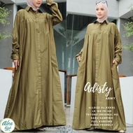 baju gamis super jumbo polos ld 140 adisty toyobo original busui - army ld 140