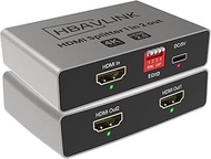 HDMI Splitter 1 Input 2 Outputs 4K 60Hz - EDID Clone, HDCP2.2, HDR, Dolby Atmos, Dolby Vision - Comp