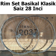 Classic 28 Inch Bicycle Rim Wheel Set Roda Basikal Tua Basikal Klasik Siap Lidi 28 Inci 28X1 1/2 bec