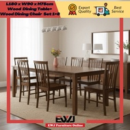 EWJ 91/92/93 Dining Set 1+8 / Meja Makan 1+8 / Morden Cantik Murah Solid Wood Dining Table Set 8 Sea