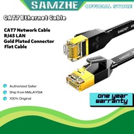 SAMZHE Cat7 Flat Ethernet Cable RJ45 Cat 7 Lan UTP RJ 45 Cable for Compatible Patch Cord Modem Route