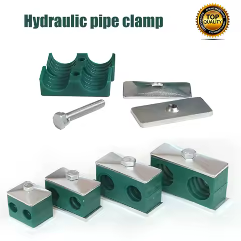 1pcs Light Duty 2 Pipe Holes Hydraulic Pipe Clamp 6-32mm Diameter Pipe Bolted Plastic Clips Oil Wate