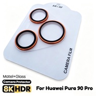 For Huawei Pura 90 Pro 3D Metal Ring Camera Lens Tempered Glass Cover For Huawei Pura 90Pro Pura90 P