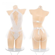 情趣內衣sexy lingerie 花嫁蕾絲新娘制服露胸開襠連體裝 6616