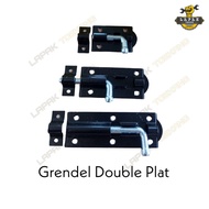 Oliq Black Double Plate Latch 2, 3, 4 Inches