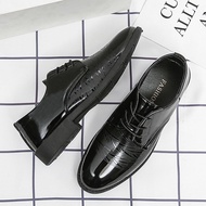 ✇  Men's leather shoes dress shoes male black patent leather shoes business men of England married t