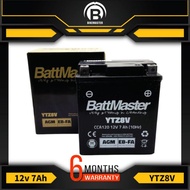 BATTMASTER 12V 7AH CCA120 Motorcycle Battery YTZ8V (6 Months Warranty)