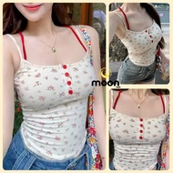 Two-Piece Faux Camisole Shirt with Floral Pattern, Body-hugging, Thick Bogan Elastic Material, 4-Way