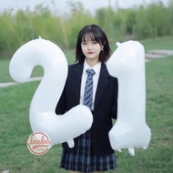 Jumbo Number Balloon WHITE 80 Cm Large Number Foil Balloon/ number balloon/