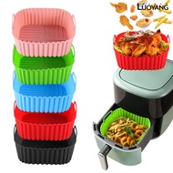 [Luo] Silicone Air Fryer Basket Tray Square Reusable Silicone Pot for 7QT Air Fryer BPA-Free Steamer