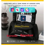 Speaker Pak Belalang Family KTV ST2025 Dual 2 Wireless Microphone Portable Bluetooth Speaker Mobile 