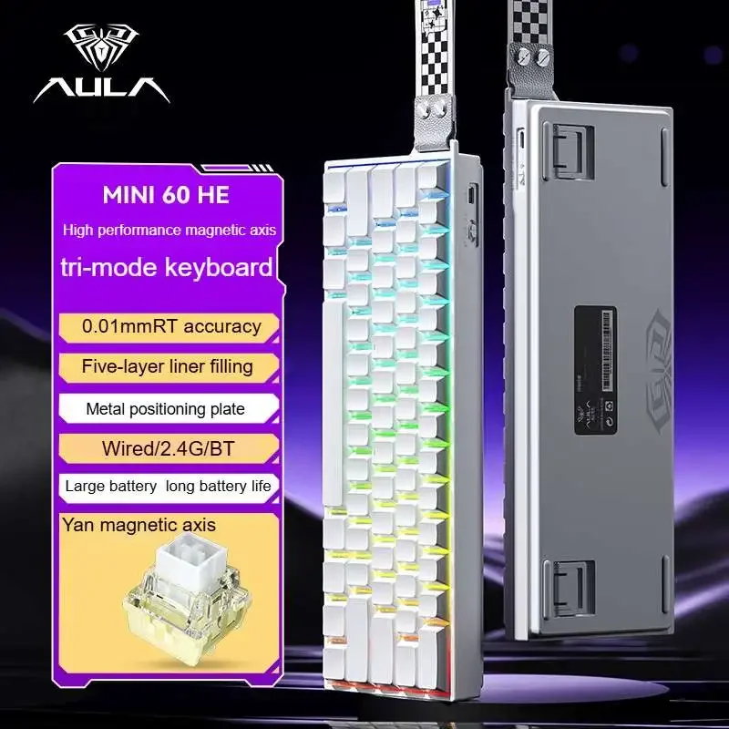 AULA | AULA MINI 60HE Magnetic Keyboard Wireless 60% Rapid Trigger 8K Return Esports Customize RGB M