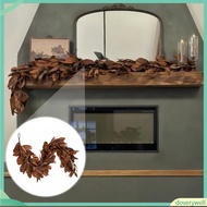 [doverywell]   Rustic Plastic Leaf Garland Artificial Magnolia Leaf Garland Artificial Brown Magnoli