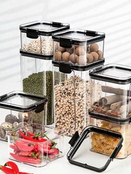 1 contenedor de almacenamiento de granos para organización de cocina y despensa, Set de contenedores sellados de almacenamiento de alimentos para cereales crujientes, dispensador