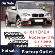 1 Pair Car Front Bumper Grille Open Cover 51117159595 51117159596 For BMW X5 E70 2007-2010 Accessories