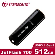 Transcend 創見 JetFlash700 USB3.1 512GB 隨身碟-典雅黑(TS512GJF700)