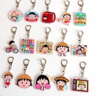 ez link charm funny gifts Cherry Maruki Keychain Cute Phone Chain Cartoon Girl Doll Acrylic Double sided Instagram Bag Pendant