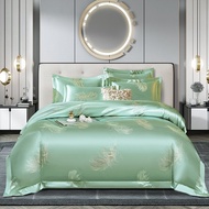 High End Luxury Tribute Forging Jacquard TC1600 4in1 Bedsheet Set Smooth Quilt Cover Pillow Case Bed