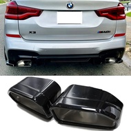 Car Exhaust Tip For BMW X3 G01 X4 G02 30i 2022 Square Exhaust Pipe Black Muffler Tips Welding Exhaus