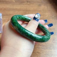 老花青翡翠圓骨鐲手鐲 | 19圍 | 天然緬甸玉翡翠A貨 | 送禮