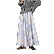 AA44-25S003 Women's Skirt, Bokashi Print, Long Skirt