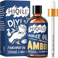 HIQILI Amber Essential Oil - Premium Fragrance Oil for Diffuser, Candle Soap Perfume Lotion Making, 3.38 Fl Oz